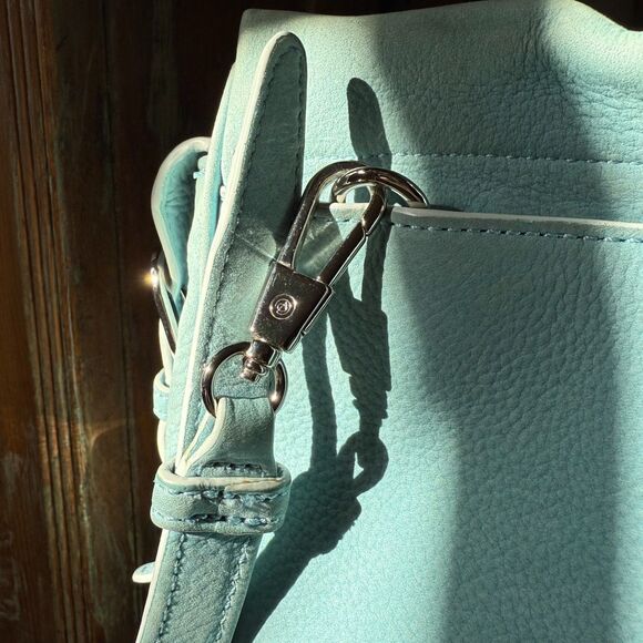 3.1 Phillip Lim Suede Messenger Bag Light Blue Crossbody - Picture 10 of 15